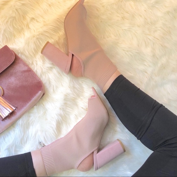 ZOEY PeepToe Sock Booties - Picture 3 of 8